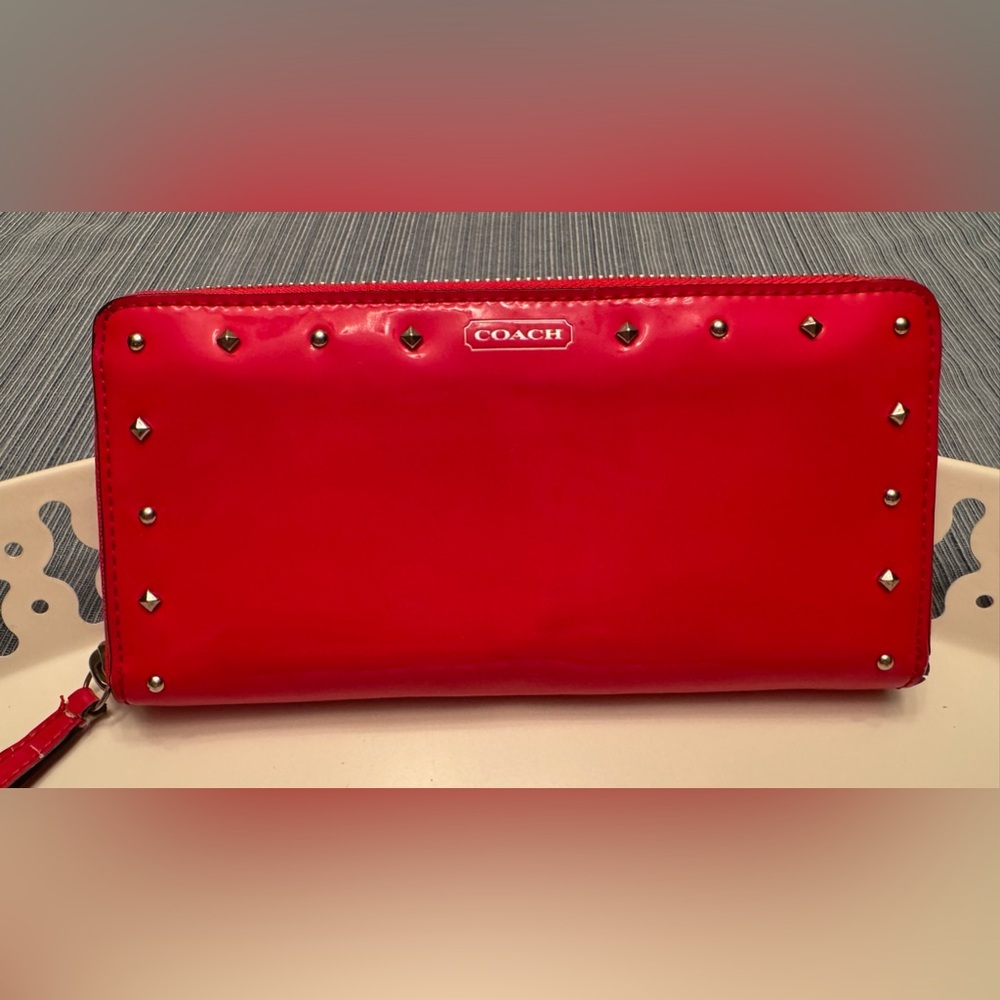 Red Leather Coach Wallet